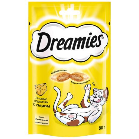 Лакомство для кошек Dreamies 60г лакомые подушечки с сыром