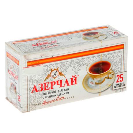 Чай Азерчай 25 пак*2 черный с ароматом бергамота б/конверта