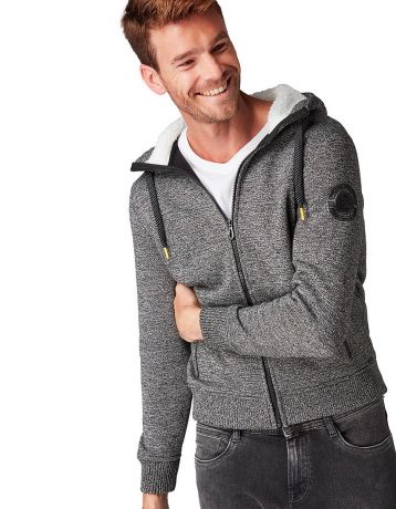 кардиган Tom Tailor / муж / Black Grey White Mouline / 100 % полиэстер / XL