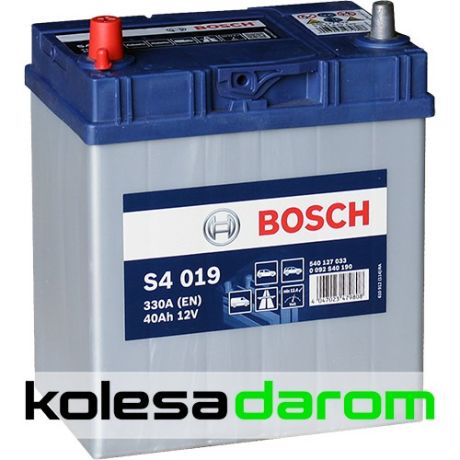 Bosch Аккумулятор легковой "BOSCH" S40 190 S4 Азия (40Ач п/п) яп.кл B19R 540 127 033