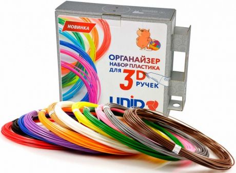 Наборы для творчества Unid Комплект пластика ABS для 3Д ручек -12 цветов в органайзере