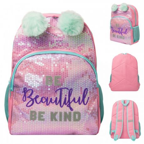 Школьные рюкзаки Action Рюкзак с односторонними пайетками Be Beautiful Be Kind 40x30x11 см