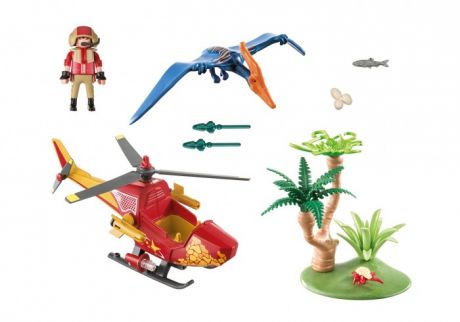 Конструкторы Playmobil Динозавры Вертолет для приключений с птеродактилем