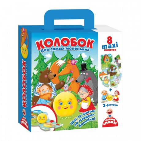 Пазлы Vladi toys Игра настольная Макси пазлы Путешествие по сказке Колобок