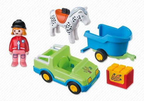 Конструкторы Playmobil 1.2.3. Автомобиль с коневозкой