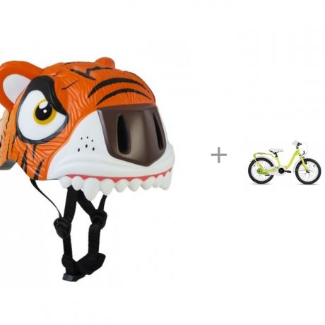 Шлемы и защита Crazy Safety Шлем Tiger 2017 и детский велосипед Scool niXe 16 steel