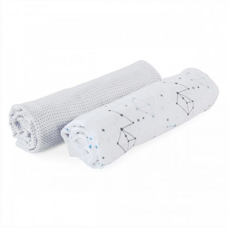 Простыни Chicco Муслиновая простынка Zodiac 110х110 см 2 шт.
