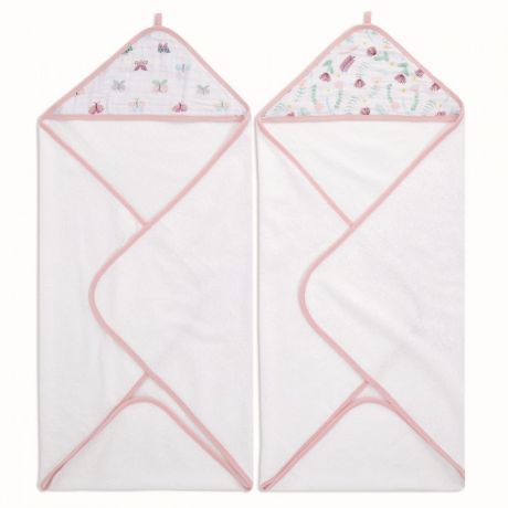 Полотенца Aden&Anais Набор полотенец с уголком Floral fauna 76x76 см 2 шт.