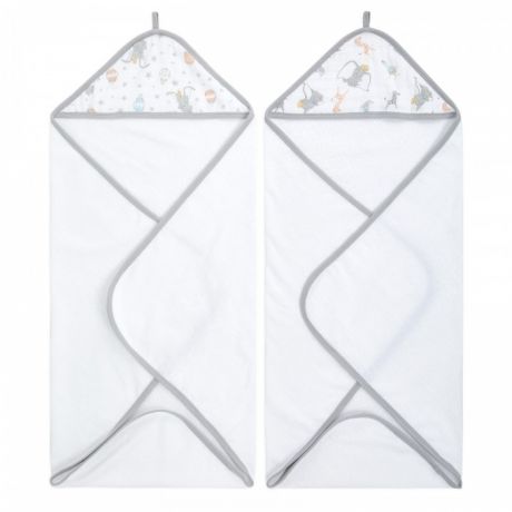 Полотенца Aden&Anais Набор полотенец с уголком Dumbo heights Essentials 76x76 см 2 шт.