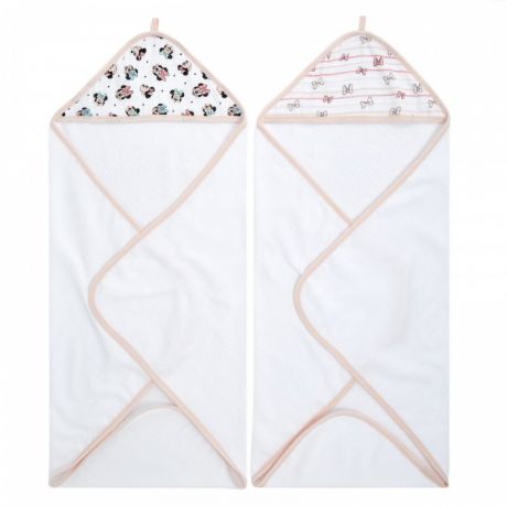 Полотенца Aden&Anais Набор полотенец с уголком Minnie rainbows Essentials 76x76 см 2 шт.