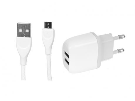 Зарядное устройство Ldnio A2219 2xUSB + MicroUSB White LD_B4556