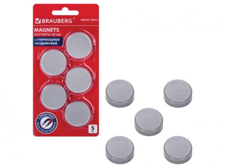 Магниты Brauberg Heavy Duty 30mm 5шт 237486