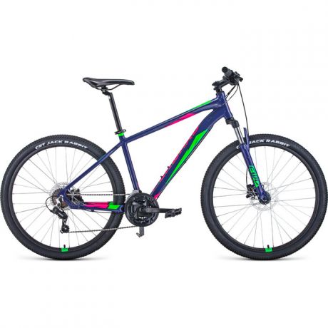 Велосипед Forward Apache 27.5" 3.2 Disc (2021) 21" фиолетовый/зеленый