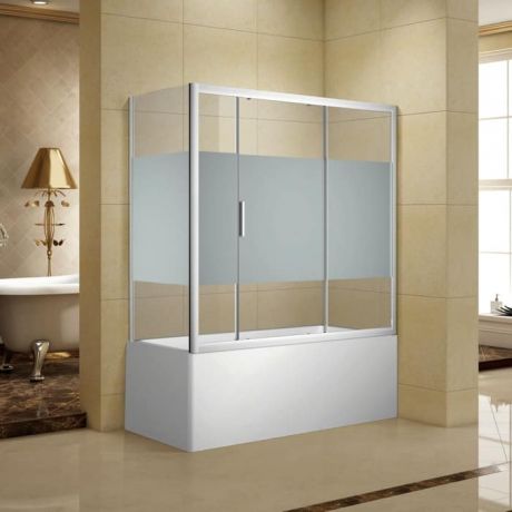 Шторка для ванны Aquanet Practic 170x70 шелкография, хром