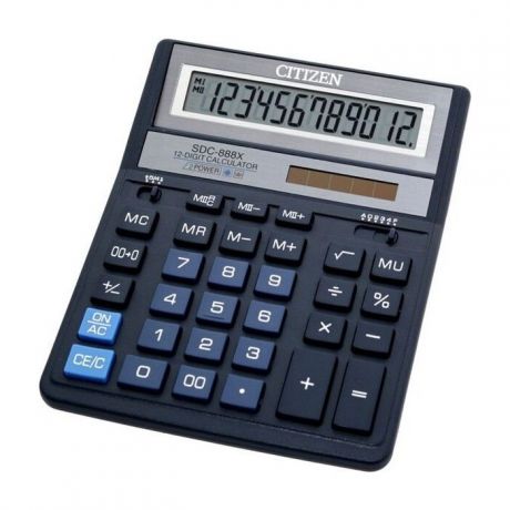 Калькулятор бухгалтерский Citizen SDC-888XBL темно-синий 12-разр.