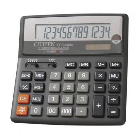 Калькулятор бухгалтерский Citizen SDC-640 II черный 14-разр.