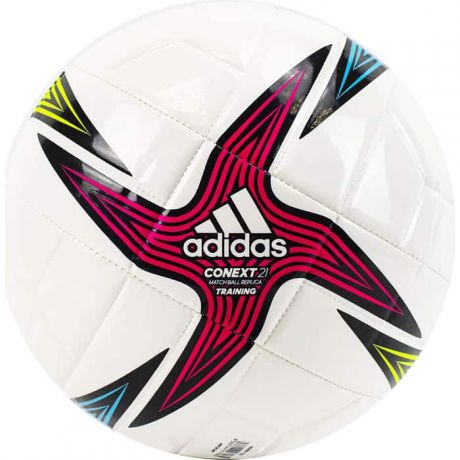 Мяч футбольный Adidas Conext 21 Training арт. GK3491, р.5, 8 панелей, гл.ТПУ, маш.сш, бело-мультикол