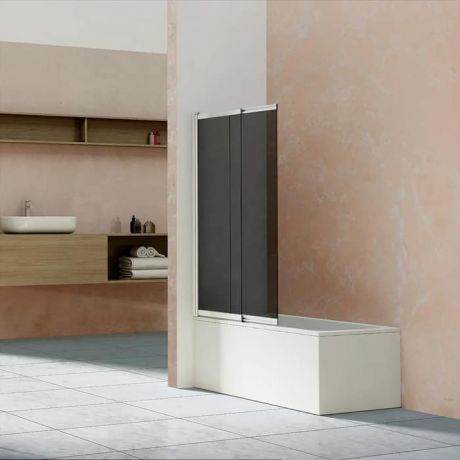 Шторка для ванной Vincea VSB-1E 100х145 профиль хром, стекло тонированное (VSB-1E100CG)