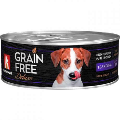 Консервы Зоогурман Grain Free Беззерновой с телятиной для взрослых собак 100г