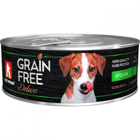 Консервы Зоогурман Grain Free Беззерновой с кроликом для взрослых собак 100г