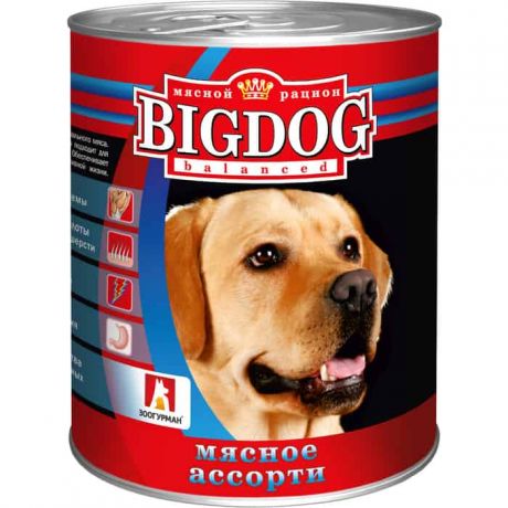 Консервы Зоогурман BIG DOG Мясное ассорти для взрослых собак 850г