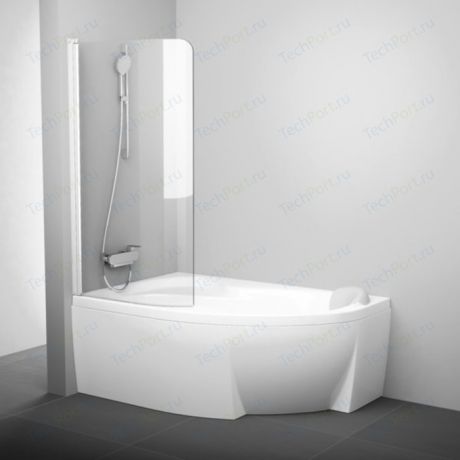 Шторка для ванны Ravak Chrome CVSK1 100 Rosa 160/170 L прозрачная, белый, левая (7QLS0100Y1)