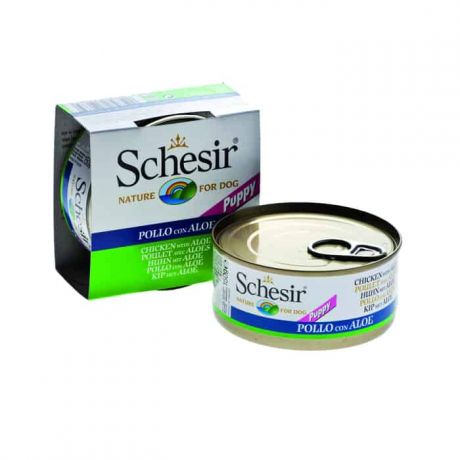 Консервы Schesir для ЩЕНКОВ ЦЫПЛЁНОК+АЛОЕ 150 г (132.С689)