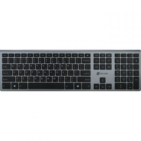 Клавиатура Oklick 890S серый USB беспроводная slim
