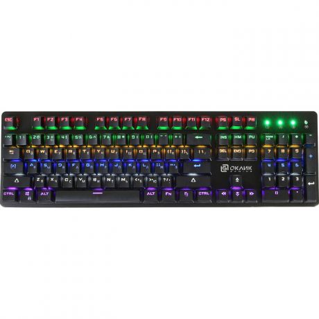 Клавиатура Oklick 990G RAGE механическая черный USB Multimedia for gamer LED