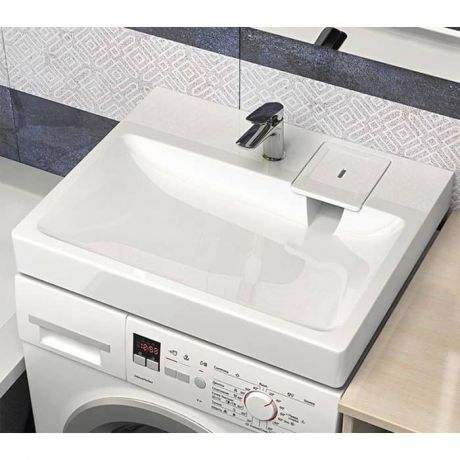 Раковина над стиральной машиной Marrbaxx Адель V53 60х55 с кронштейнами, белая (4603735832937)