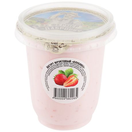 Йогурт Фермер Дабрович с кусочками клубники 2.5% 350 г