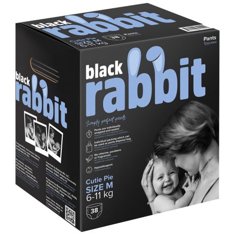 Подгузники-трусики Black Rabbit М (6-11 кг, 32 штуки)