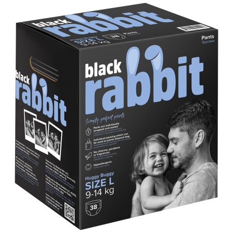 Подгузники-трусики Black Rabbit L (9-14 кг, 32 штуки)