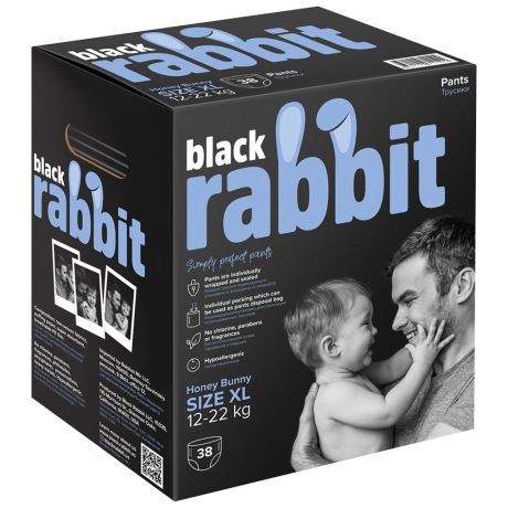 Подгузники-трусики Black Rabbit XL (12-22 кг, 32 штуки)