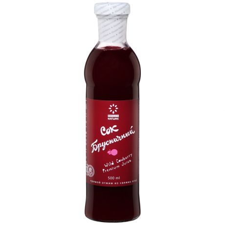 Сок Absolute Nature прямого отжима брусничный 0.5 л