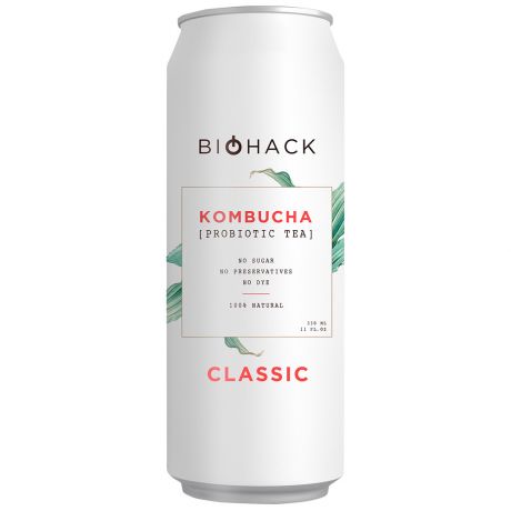 Напиток BioHack Classic kombucha безалкогольный ферментированный 0.33 л