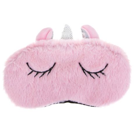 Маска для сна Lukky Fashion единорог плюшевый розовый 24.6х14.6 см