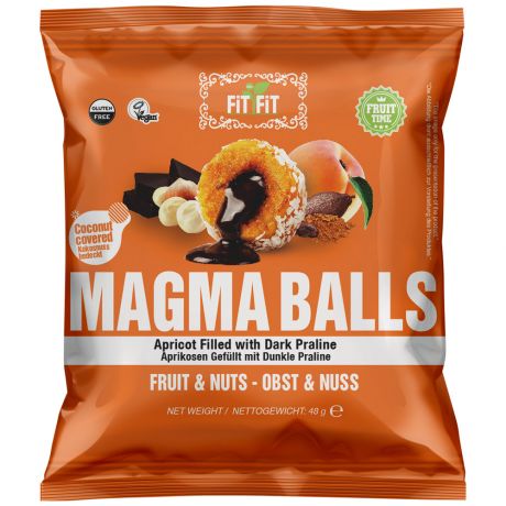 Снеки из орехов и сухофруктов Magma Balls Курага с темным пралине 48 г