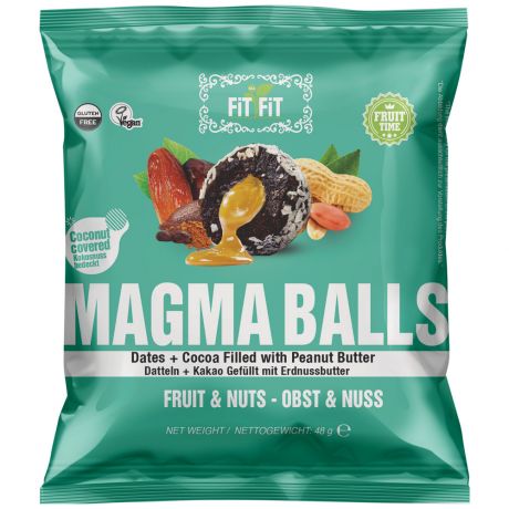 Снеки из орехов и сухофруктов Magma Balls Финик и какао с арахисовой пастой 48 г