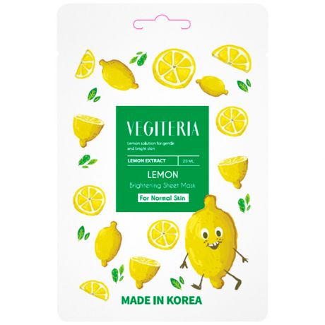 Маска Vegiteria тканевая с экстрактом лимона For normal skin 23 мл