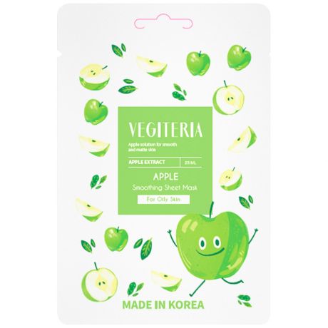 Маска Vegiteria тканевая с экстрактом яблока For oily skin 23 мл