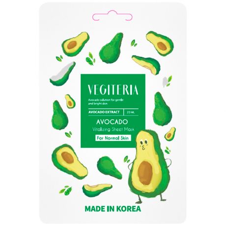 Маска Vegiteria тканевая с экстрактом авокадо For normal skin 23 мл
