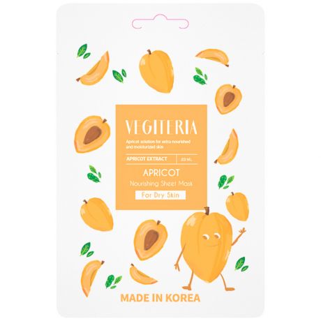 Маска Vegiteria тканевая с экстрактом абрикоса For dry skin 23 мл