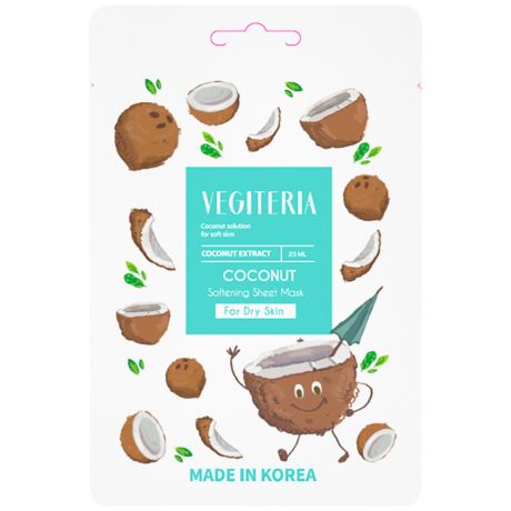Маска Vegiteria тканевая с экстрактом кокоса For oily skin 23 мл