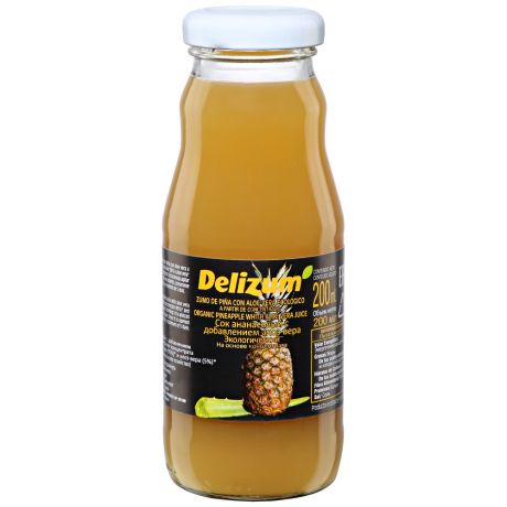Сок Delizum Био ананаса и алоэ Pineapple & Aloe Juice 200 мл