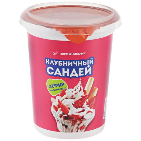 Кремовый зефир Пирожникофф Маршмеллоу Клубничный сандей 170 г