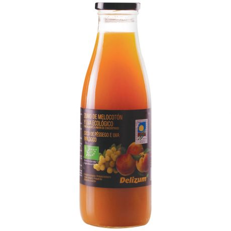 Сок Delizum Био Peach & Grape Juice Персиковый и виноградный 750 мл