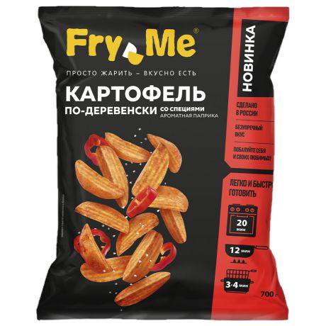 Картофель по-деревенски Fry Me со специями Ароматная паприка замороженный 700 г