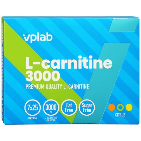 Л-карнитин VpLab Liquid 3000 мг Citrus 7 ампул по 25 мл