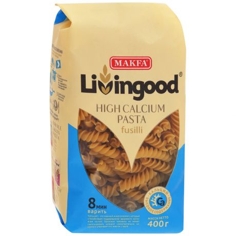 Макаронные изделия Livingood с водорослями Fusilli 400 г